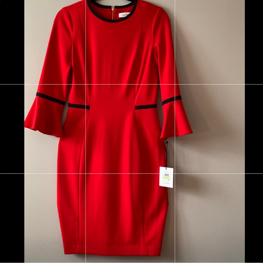 NWT Calvin Klein dress with bell sleeves - size 4